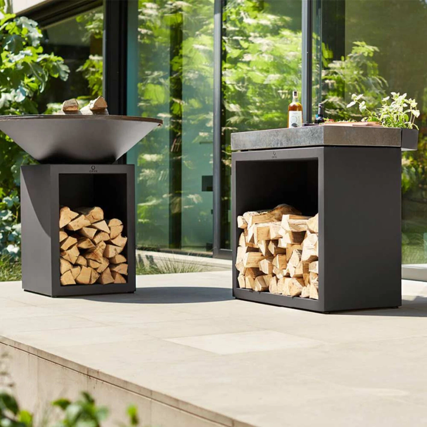 Billot Noir 90 Cm Céramique Anthracite - Ofyr 4 Billot Noir 90 Cm Céramique Anthracite - Ofyr – Image 2