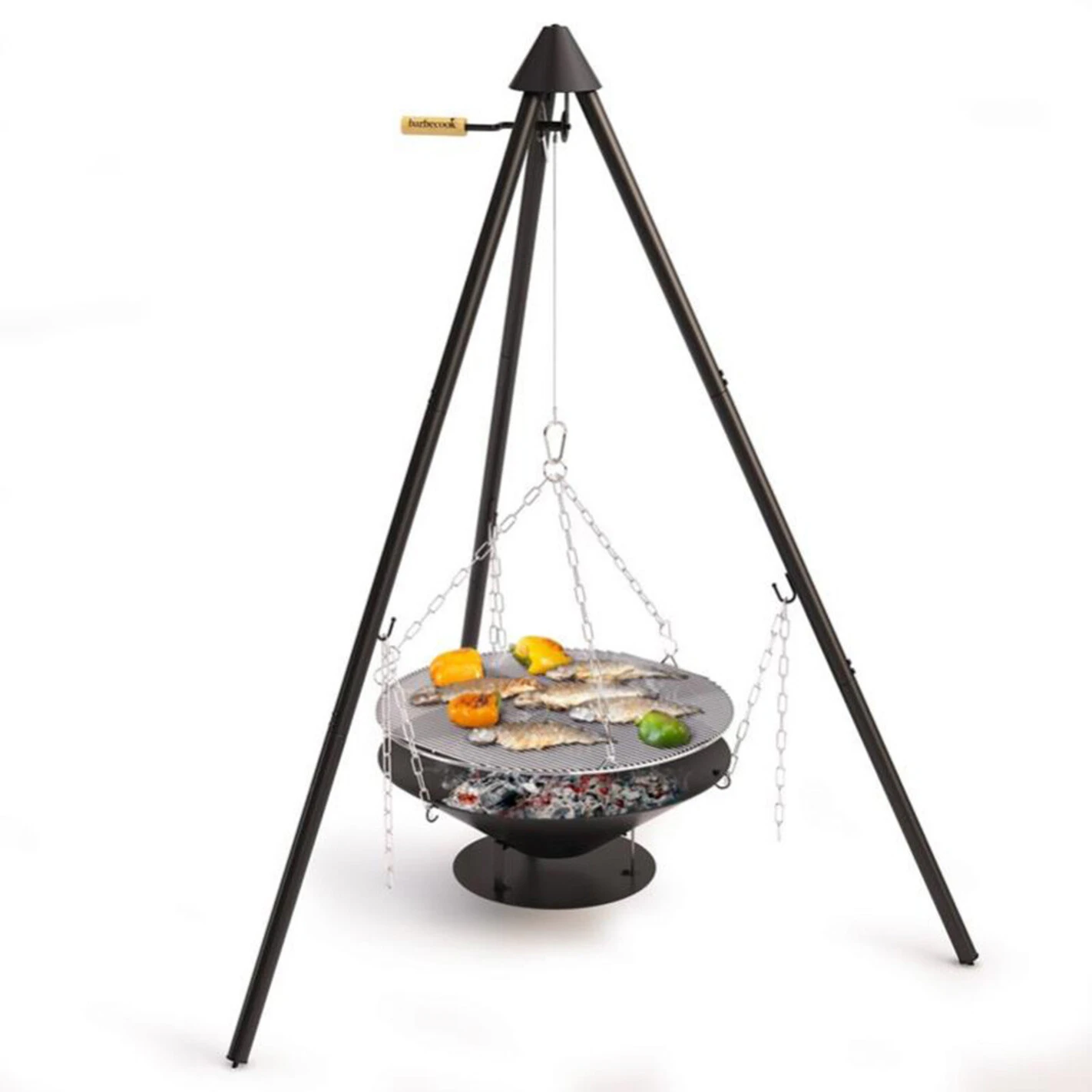 Brasero Junko ø60 Cm Fonte + Trépied + Grille Acier Chromé + Housse - Barbecook 4 Brasero Junko ø60 Cm Fonte + Trépied + Grille Acier Chromé + Housse - Barbecook – Image 2