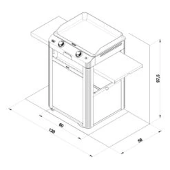 Combo Plancha Gaz Fusion 60 Inox Marin 2 Brûleurs Avec Chariot - ENO 16 Combo Plancha Gaz Fusion 60 Inox Marin 2 Brûleurs Avec Chariot - ENO -Weber Soldes Magasin combo fusion 60 inox eno 3224780043386 6