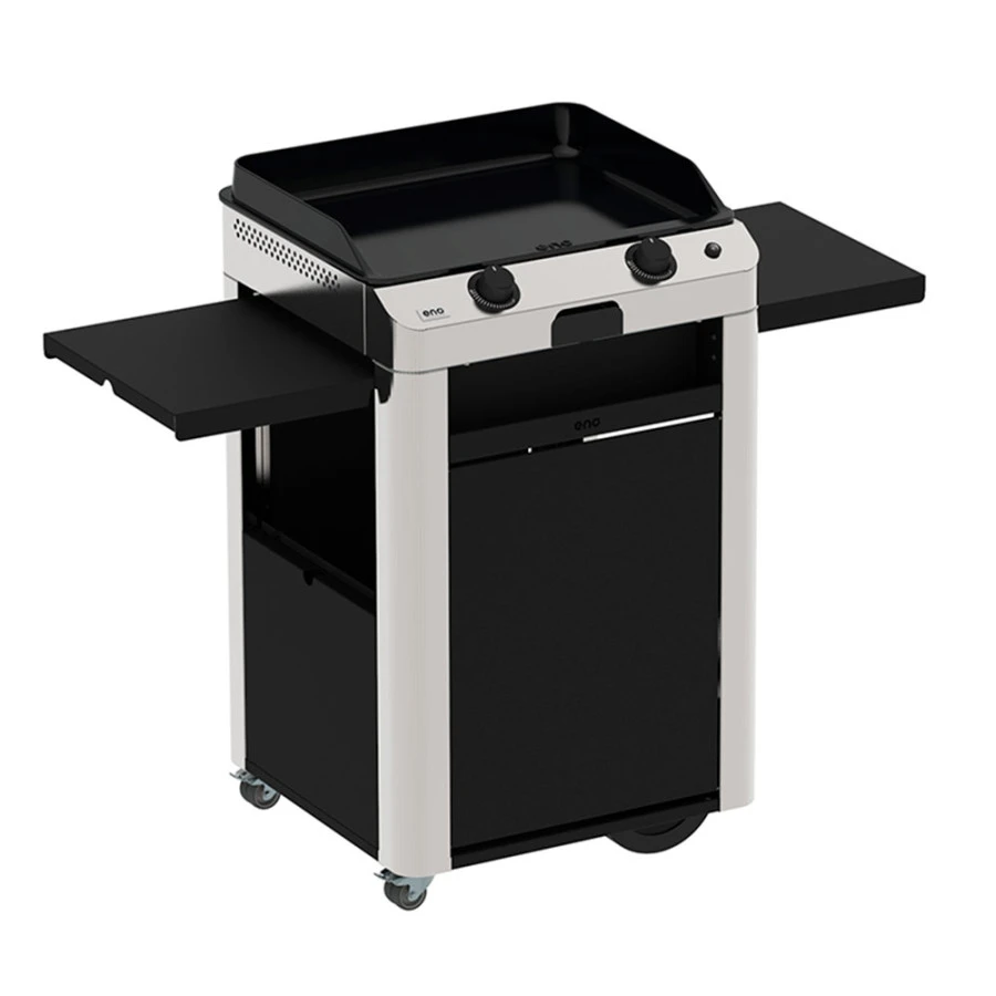 Combo Plancha Gaz Fusion 60 Inox Marin 2 Brûleurs Avec Chariot - ENO 3 Combo Plancha Gaz Fusion 60 Inox Marin 2 Brûleurs Avec Chariot - ENO