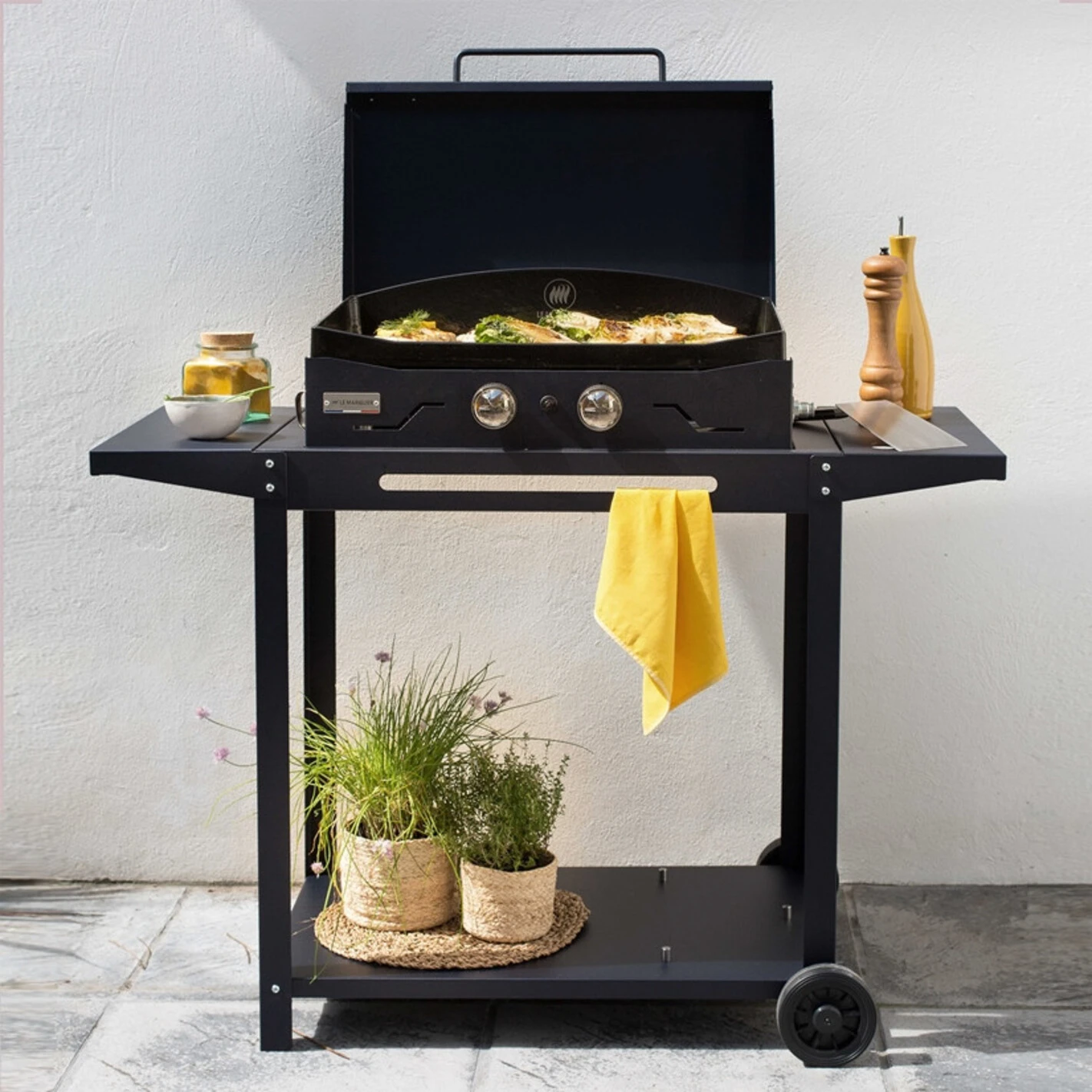 Combo Plancha Gaz Adela Bleu 260 Chariot + Capot - Le Marquier 4 Combo Plancha Gaz Adela Bleu 260 Chariot + Capot - Le Marquier – Image 2