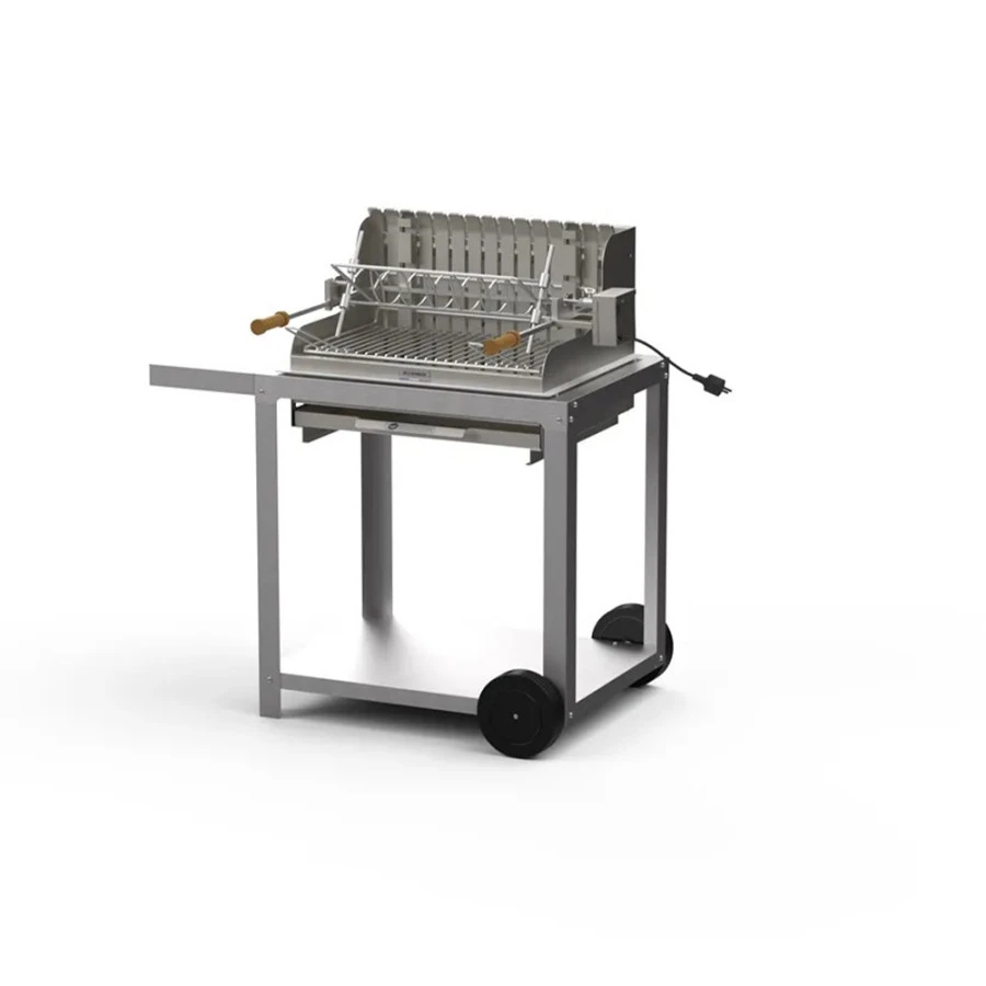 Barbecue Charbon Mendy Inox Marin + Chariot Inox + Tournebroche - Le Marquier 3 Barbecue Charbon Mendy Inox Marin + Chariot Inox + Tournebroche - Le Marquier