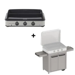 Pack Plancha Gaz Enosign 80 Inox + Chariot - ENO