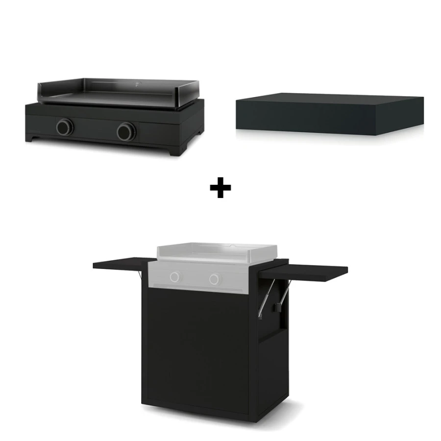 Pack Plancha Gaz Modern 60 Noir - Forge Adour 3 Pack Plancha Gaz Modern 60 Noir - Forge Adour