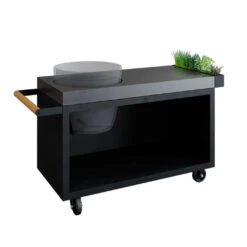 Table 135 Island Noire Et Béton Barbecue Kamado The Bastard - Ofyr