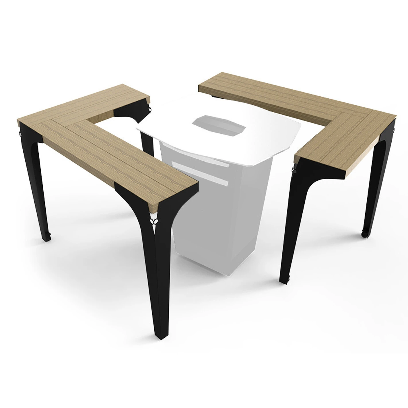 Tables Acacia En L (x2) Pour Brasero Plancha - Le Gooker 3 Tables Acacia En L (x2) Pour Brasero Plancha - Le Gooker
