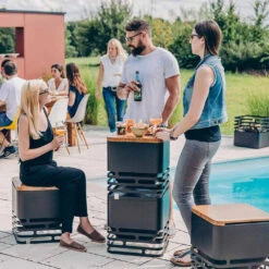 Tablette Pour Brasero Cube En Bambou - Höfats 17 Tablette Pour Brasero Cube En Bambou - Höfats -Weber Soldes Magasin tablette bambou cube hofats 4260447330146 7